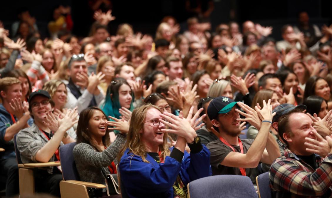 Audience during summer orientation at SU