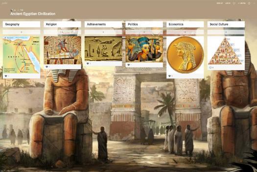 Example Padlet: Ancient Egyptian Civilization Board
