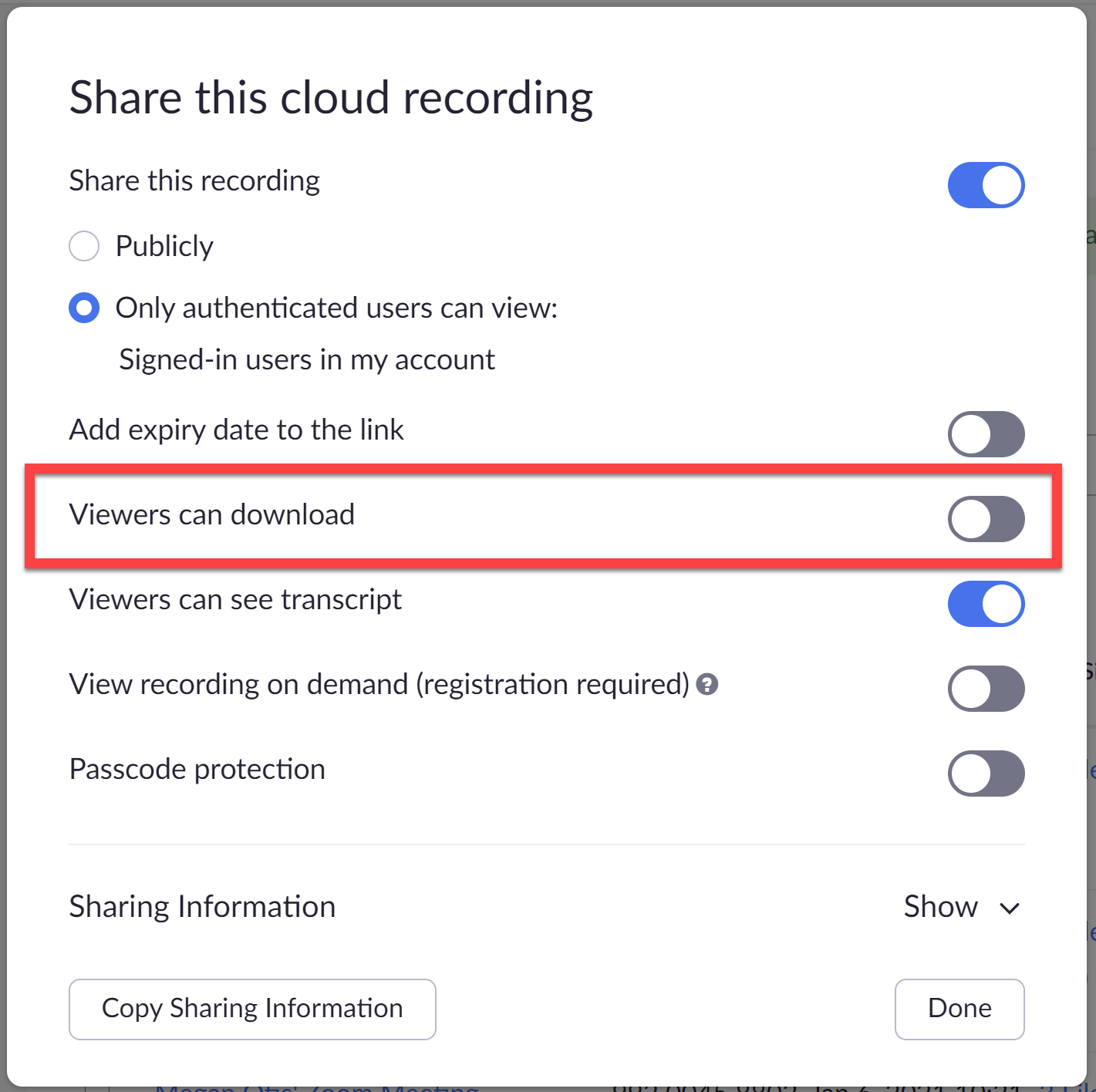 can you download zoom cloud recordings