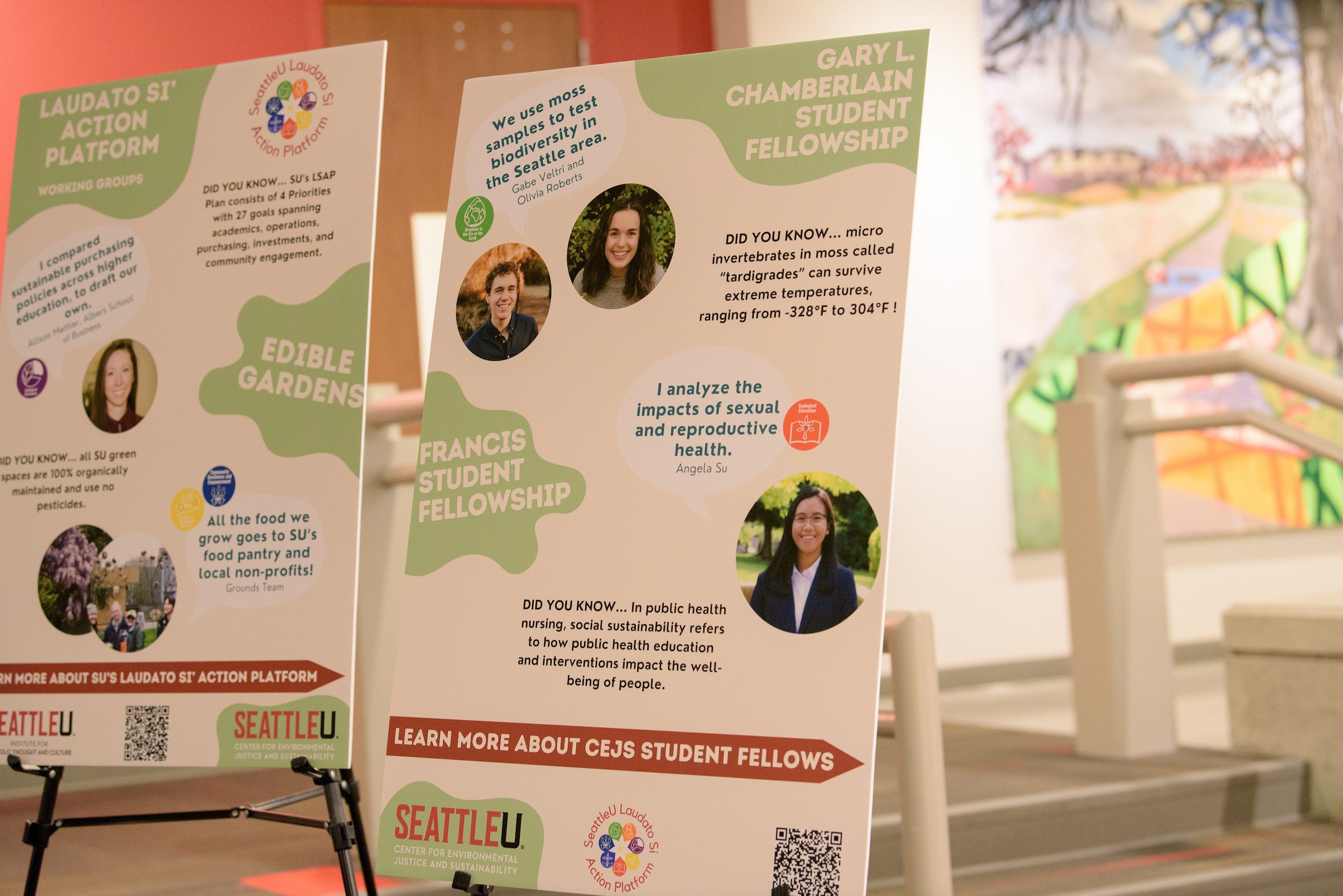 Photo of Laudato Si posters at an LS event