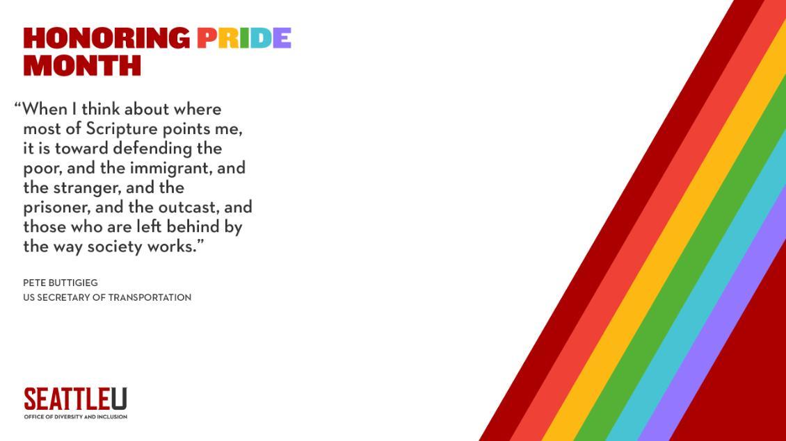 Zoom Background with Pride Flag and Pete Buttigieg quote