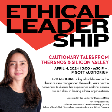 Ethical Leadership: Cautionary Tales from Theranos and Silicon Valley graphic for Instagram