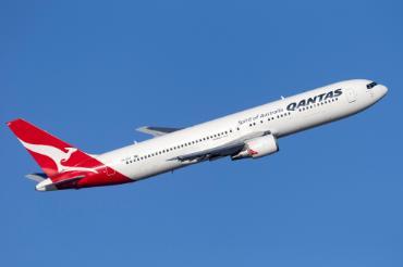 Qantas Boeing 767 taking off