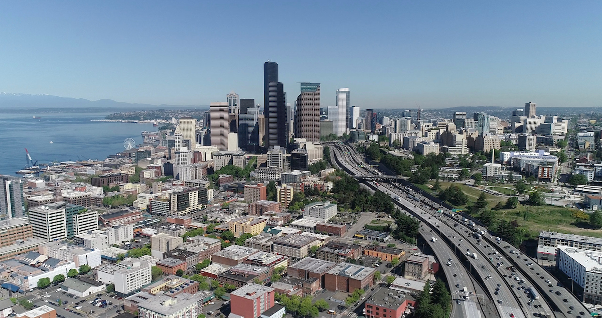 Aerial photo of Seattle downtown