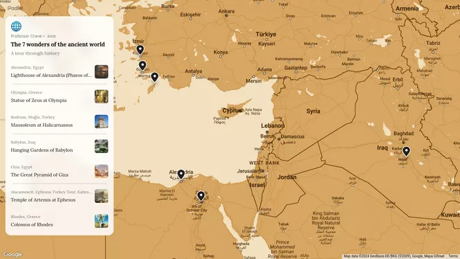 Example Padlet: 7 Wonders of the Ancient World