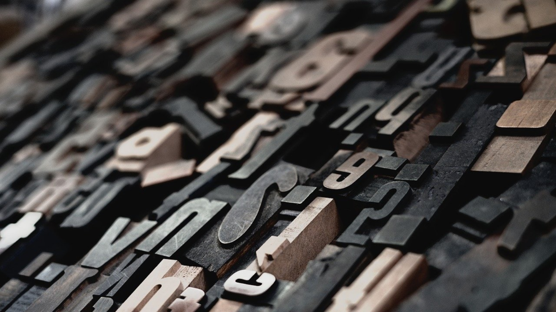 Wooden letter blocks for printing