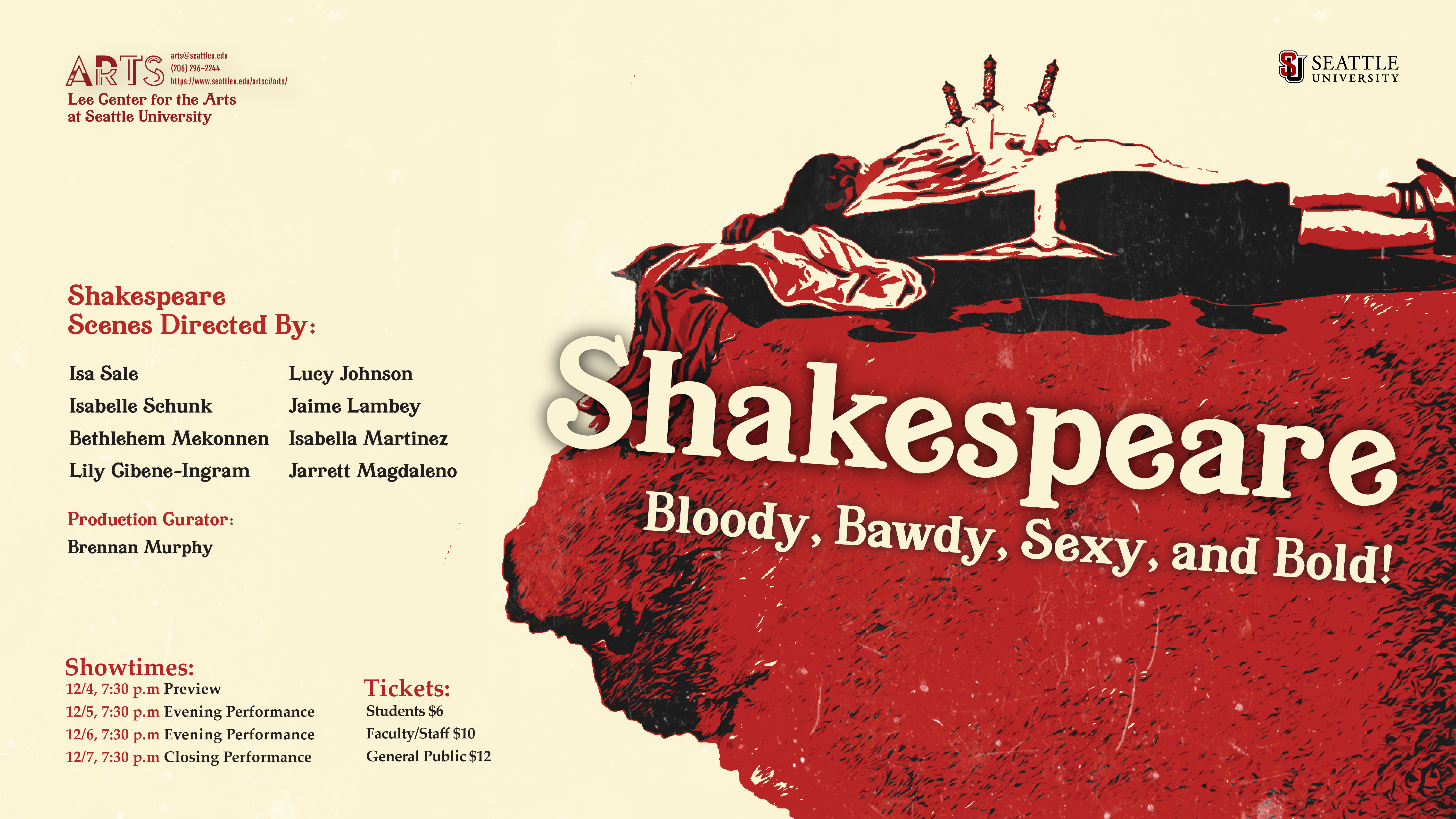 A flyer advertising a Shakespeare production