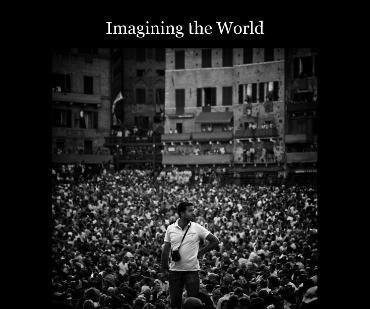 Cover of book with photo of man standing in a crowd and text