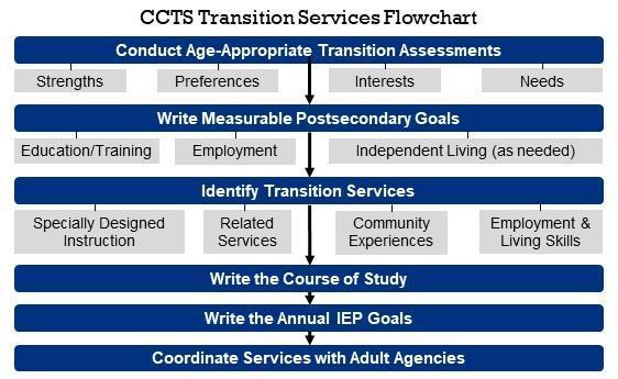 Describes the secondary transition services sequence