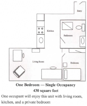 Murphy 1 bedroom floor plan